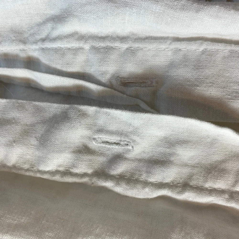 Linenshed Duvet Cover Full White Ruffle Trim 100% Linen Bedding Shabby Chic